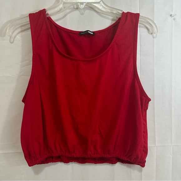 Fashion Nova 2-Piece Sleeveless Elastic Hem Cropped Top & Jogger Pants Red 2XL - Picture 10 of 12